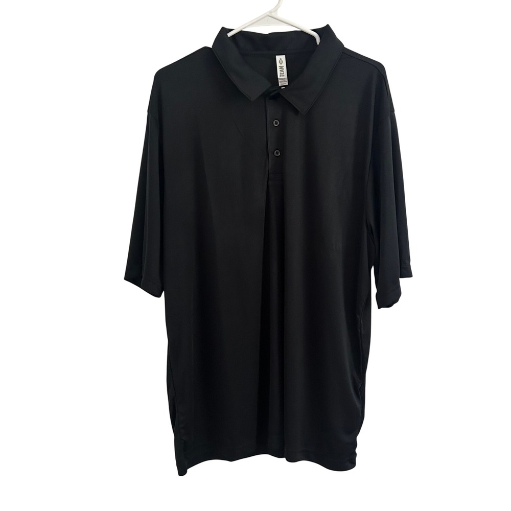 Team 365 Mens Polo Black Performance Short Sleeve Golf Polo Shirt 2XL NWOT